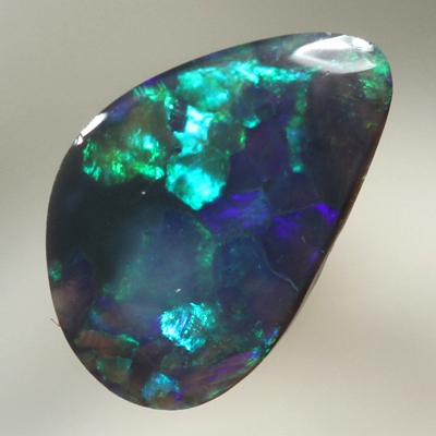 SOLID BLACK OPAL Shades of green and blue 